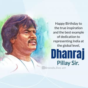 Dhanraj Pillay Birthday whatsapp status poster