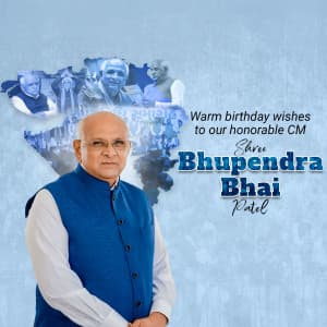 Bhupendrabhai Birthday Facebook Poster
