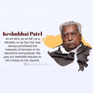 Keshubhai Patel Jayanti graphic