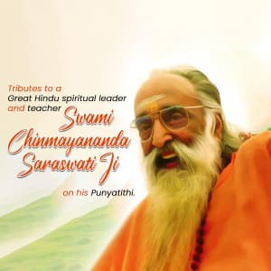 Chinmayananda Punyatithi whatsapp status poster