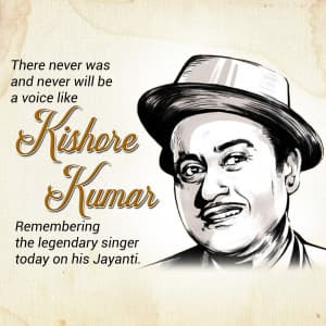 Kishore Kumar Jayanti whatsapp status poster