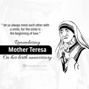 Mother Teresa Jayanti event advertisement