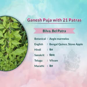 Ganesh Puja 21 Patras whatsapp status poster