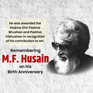 M. F. Husain Jayanti graphic