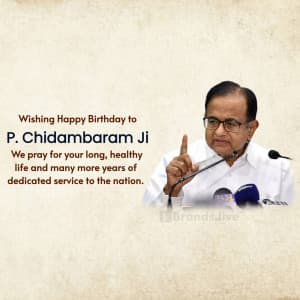 P. Chidambaram Birthday banner