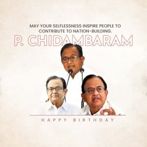 P. Chidambaram Birthday post