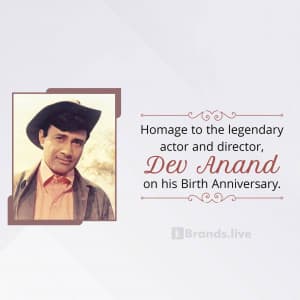 Dev Anand Birth Annivarsary event advertisement