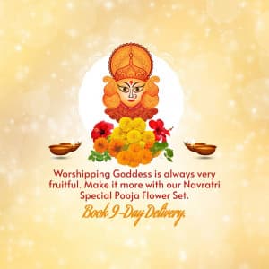 Navratri Pooja Flower facebook ad banner