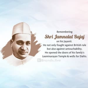 Jamnalal Bajaj Jayanti event advertisement