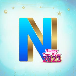 New Year Alphabet Facebook Poster