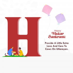 Makar Sankranti Alphabet greeting image