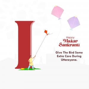 Makar Sankranti Alphabet marketing poster