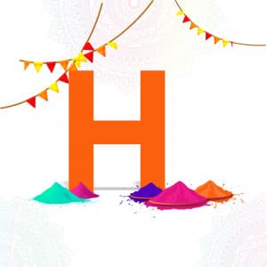 Alphabet - Holi greeting image