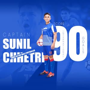 Sunil Chhetri - Third  Active International Goal scorer Social Media post