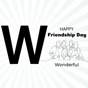 Friendship Day Alphabet whatsapp status poster