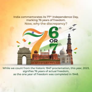 Is it 77th or 76th Independence Day? facebook banner