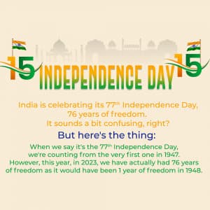 Is it 78th or 77th Independence Day? marketing flyer