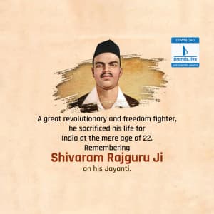 Shivaram Rajguru Jayanti greeting image