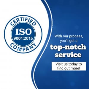 ISO Certification promotional post