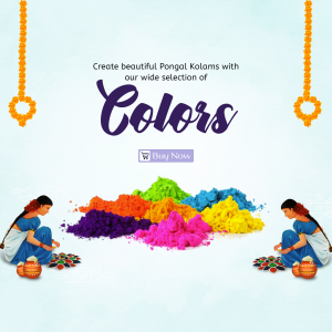 Pongal kolam(Rangoli) Colors whatsapp status poster