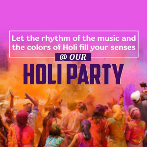 Holi Party facebook ad banner