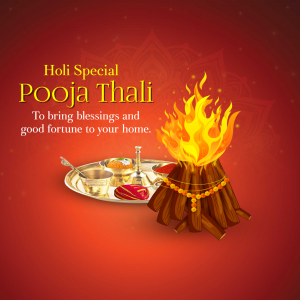 Holi Pooja Thali event advertisement