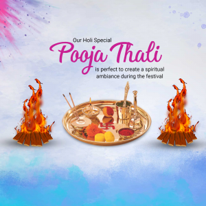 Holi Pooja Thali illustration