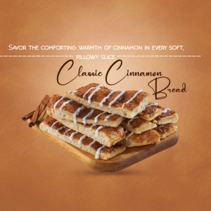 Cinnamon bread promotional template
