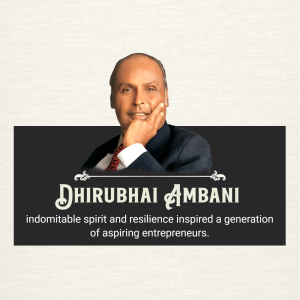 Dhirubhai Ambani marketing flyer