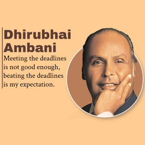 Dhirubhai Ambani whatsapp status poster