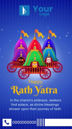 Rath Yatra Insta Story whatsapp status poster