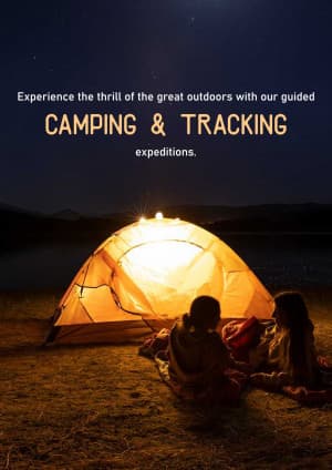 Camping & Tracking promotional template