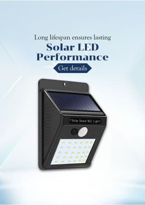 Solar LED lights marketing poster