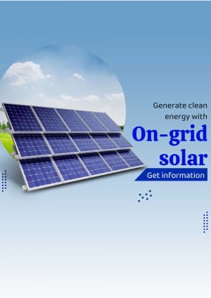 On Grid Solar Plant marketing poster