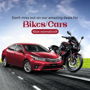 Bike/Car offers promotional template