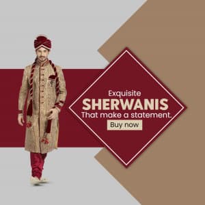 Men Sherwanis marketing poster