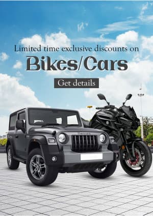 Bike/Car offers business banner