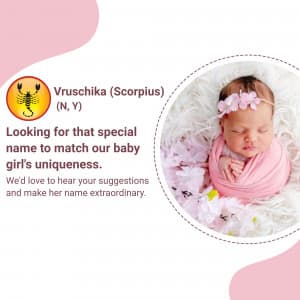 Baby Girl names suggestion flyer