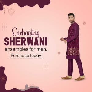 Men Sherwanis promotional template
