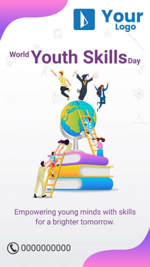 World Youth Skills Day Insta story poster Maker