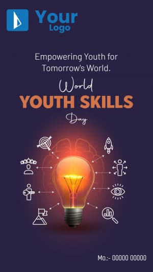World Youth Skills Day Insta story facebook banner