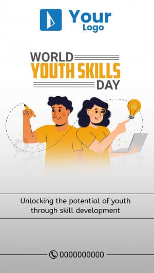 World Youth Skills Day Insta story template