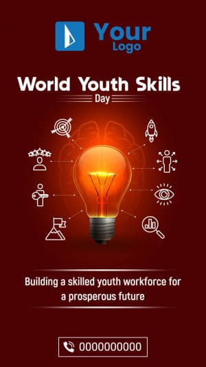 World Youth Skills Day Insta story poster