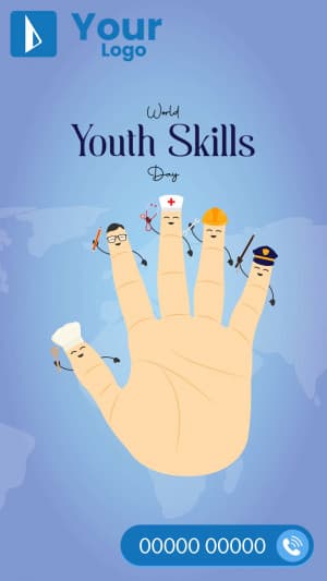 World Youth Skills Day Insta story event poster