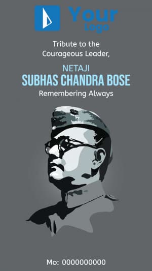 Subhas Chandra Bose Punyatithi Insta Story facebook banner