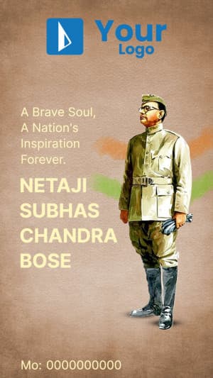 Subhas Chandra Bose Punyatithi Insta Story poster