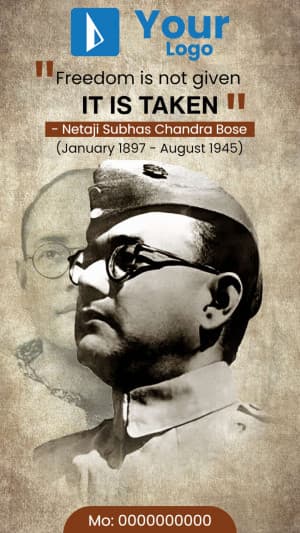 Subhas Chandra Bose Punyatithi Insta Story post