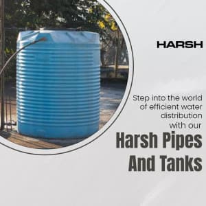 Harsh Pipes & Water Tank promotional template