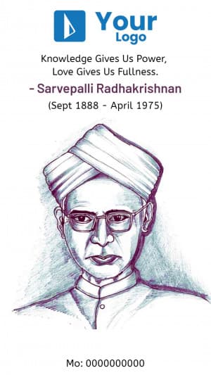 Sarvepalli Radhakrishnan Jayanti Insta Story illustration