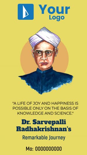 Sarvepalli Radhakrishnan Jayanti Insta Story poster